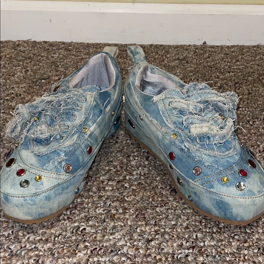 Womens Like New Azalea Wang Mai Denim Sneakers - Picture 8 of 9